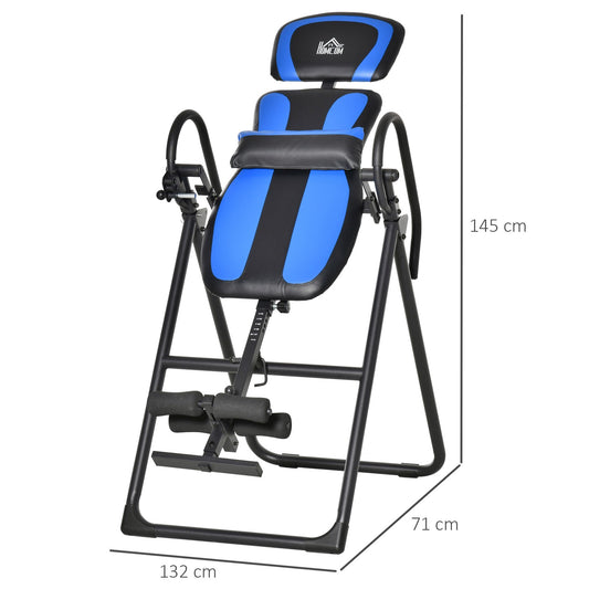 Foldable Gravity Inversion Table, Fitness Bench W/ Soft Ankle Cushions for Home