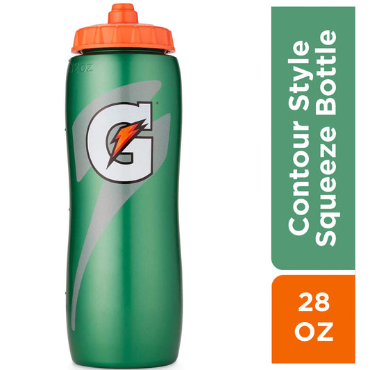 Contour Style Squeeze Water Bottle, Green, 28 Ounce